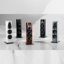 Linn 360 speakers - the different colours lined up