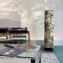 A Linn Series 5 530 Loudspeaker in thistle in the ripcaster showroom