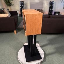 A pair of oak Linn 119 Loudspeakers in the ripcaster showroom