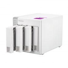 QNAP TS-431P2 Four Bay Network Attached Storage (NAS) hot-swappable view.