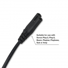 Flexson 5m Power Cable Straight UK x1 showing suitable for Play:3, Play:5, Beam, Playbar, Playbase, Sub or Amp.