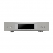 Linn Akurate DSM in silver, front view.