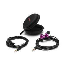 Astell & Kern Billie Jean JH Audio Earphones in purple with case.