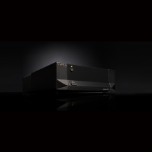 Cyrus Stereo 200 Power Amplifier on a black background.