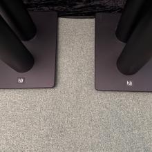 The base of the Kii Three speaker stands
