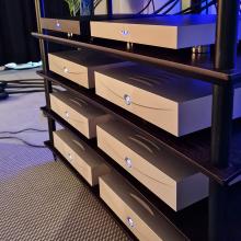 a rack of silver Klimax Solo 500 amplifiers