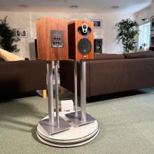 Linn Majik 109 Loudspeakers - in Walnut. The stands are shown here but not included in the product sale