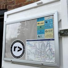 The Linn History Poster on the inside of our ripcaster barn door