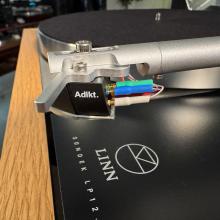 Linn Majik MM LP12 Fluted turntable in oak in the ripcaster showroom 