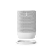 SONOS Move 2 Loudspeaker in white hoovering above the charge ring