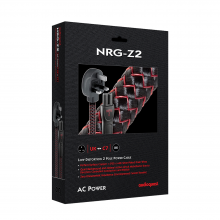 AudioQuest NRG Z2 box with a photo of the plug each end and close-up of the cable