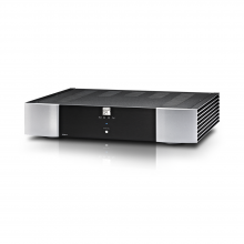Moon 330A Stereo Balanced Power Amplifier in black and silver.