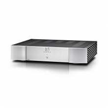 Moon 330A Stereo Balanced Power Amplifier in silver.