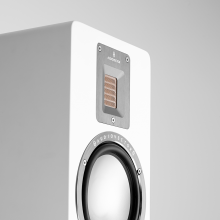 Audiovector QR1 in white silk.  Close-up
