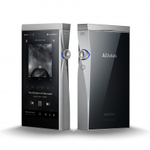 A pair of Astell & Kern A&futura SE180s side by side.  One viewed from the front and one viewed from the back.