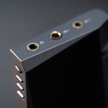 Astell & Kern A&norma SR25 Portable Music Player Mk II.  Showing the top and side connections.