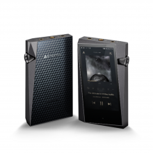 A pair of Astell & Kern A&norma SR25 Portable Music Players Mk II.  One visible from the front and one from the back.