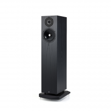 A Kudos Super 20A Loudspeaker in black ash - front angled view