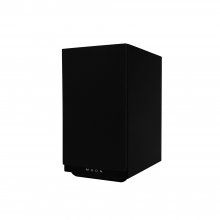 Moon Voice 22 Loudspeaker in black, front view with grille on.
