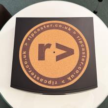 Lumin L2 Music Library & Network Switch in black with our ripcaster turntable mat.
