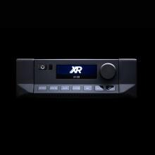 Cyrus i9-XR Integrated Amplifier front view on a black background